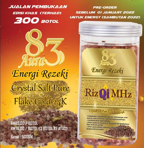Garam Energi Rezeki - Crystal Salt Pure Flake Gold 24K